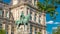 The bronze statue of Etienne Marcel proudly standing beside the Hotel de Ville timelapse, Paris, France