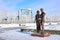 Bronze statue featuring a young couple in Astana / Kazakhstan