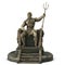 Bronze statue of the Greek god Poseidon on an isolated white background. 3d illustration