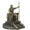Bronze statue of the Greek god Poseidon on an isolated white background. 3d illustration