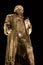 Bronze statue inventor letterpress Johannes Gutenbergat night i