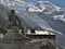 Bronze statue of Michel Gabriel Paccard and tourist in Chamonix