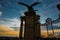 The bronze statue of the mythological Turul bird at the gate of the Royal Palace in Budapest, Hungary, Eastern Europe