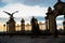 The bronze statue of the mythological Turul bird at the gate of the Royal Palace in Budapest, Hungary, Eastern Europe