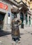 Bronze statue of peasant market woman called â€žKumica Baricaâ€œ at Dolac market. Zagreb