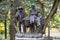 Bronze statue representing the Holy Family