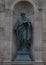 Bronze statue of Saint Paul in a niche on the front of the Cathedral Basilica of Saints Peter and Paul, Philadelphia