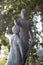 Bronze statue standing in the courtyard of the Church of the Primacy of St. Peter, located on the shores of the Sea of Galilee in