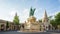 Bronze statue of Stephen I in Budapest, Hungary time lapse