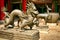 Bronze statues of the dragon and deer in the Forbidden City. Beijing