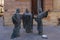 Bronze statues in front of the Basilica of Santa Maria of Elche, Alicante