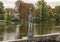 Bronze statues of naked women on a stone column, Vlatava River near Lesser Town side Legion Bridge, Prague