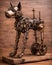 Bronze Steampunk Dog on Wooden Table