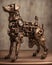 Bronze Steampunk Dog on Wooden Table