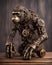 Bronze Steampunk Gorilla on Wooden Table