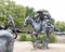 Bronze Steers and Cowboy Sculpture Pioneer Plaza, Dallas