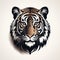 Bronze Tiger Head Tattoo: Bold, Detailed Illustration With Americana Iconography