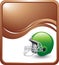 Bronze wave backdrop with green football helmet