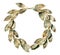 Bronzed laurel wreath (isolated).