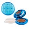 Bronzer powder for facial makeup in a plastic case with a mirror and a brush