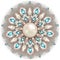 brooch jewelry, design element.  Geometric vintage ornamental background