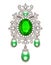 brooch with pearls and precious stones. Filigree v