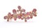 Brooch with pink butterflies isolated on white