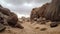 Brooding Desert: Organic Stone Carvings In Atmospheric Perspective