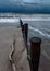 Brooding, stormy sky over Blyth Beach.