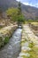 Brook running through old Inca ruins