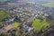 Brookfield countryside rural village aerial view from above in Renfrewshire Scotland