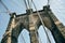 The Brooklyn Bridge cables in Manhattan.