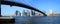 Brooklyn bridge and lower Manhattan panoramic view, New York