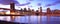 Brooklyn bridge and Manhattan skyline night scene