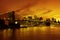 Brooklyn Bridge and Manhattan at sunset, New York