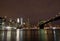 The Brooklyn bridge from a nice perspective by night