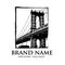 Brooklyn bridge silhouette logo design