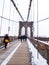 Brooklyn Bridge tourists , New York