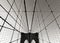 Brooklyn Bridge tower, in Black & White, with symmetrical suspension cables, New York City