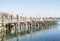 Brooklyn nature landscape on Emmons Ave pier with the swans and water