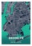 Brooklyn - United States Blue Dark City Map