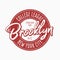 Brooklyn vintage typography for slogan t-shirt. New York city grunge authentic print for t shirt. Graphics badge for retro apparel