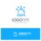 Broom, Clean, Cleaning, Sweep Blue outLine Logo with place for tagline