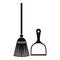 Broom and dustpan icon, simple style