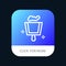 Broom, Dustpan, Sweep Mobile App Button. Android and IOS Line Version