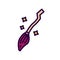 Broom icon in flat and pixel perfect style. Broomstick of witch with stars for Halloween