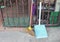 Broom made of grass and dustpan, Set of cleaning home
