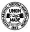 Broom makers Union Label, vintage illustration