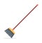 Broom mop sweep cartoon flat icon. Clean tidy dust cleanup vector symbol