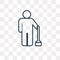Brooming vector icon isolated on transparent background, linear